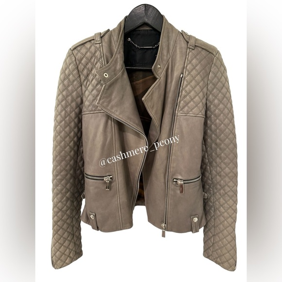 Barbara Bui Lambskin Leather Biker Jacket Size 36 - Picture 3 of 13